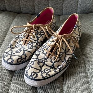 Keds Tan Nautical Canvas Sneakers Size 8